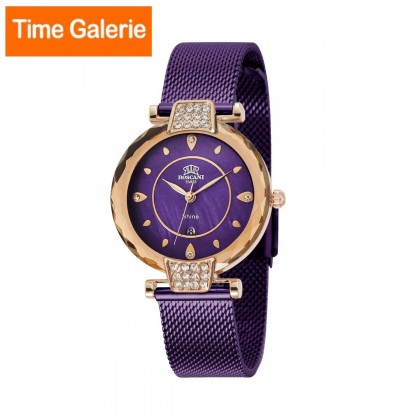 ROSCANI ROSWES06262 Diamond Cut Crystal Stainless Purple Strap Analog Women Watch